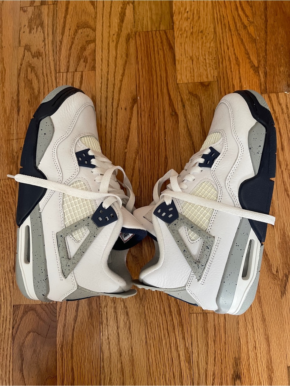 Nike Kids White and Navy Retro-Style Sneakers